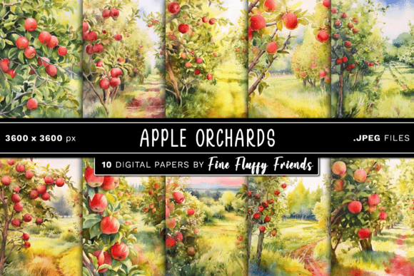Apple Orchards Digital Paper: Design Assets for Every Project