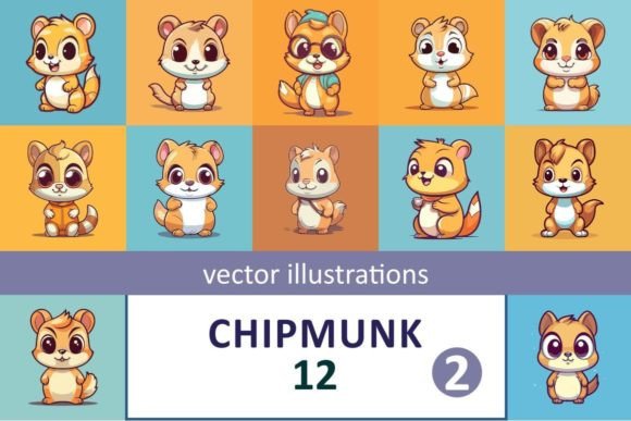Charming Chipmunk Illustrations for Creative Projects