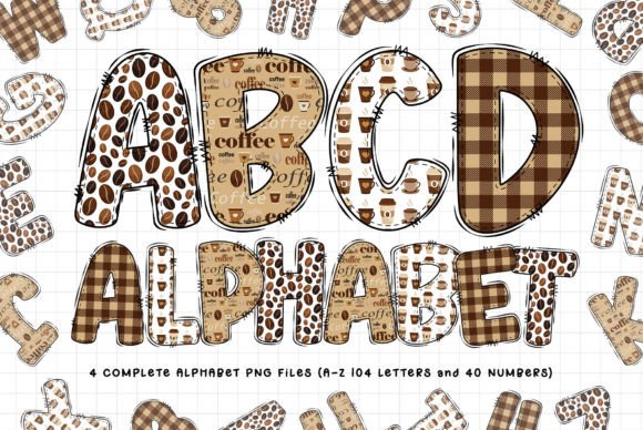 Coffee Doodle Alphabet Letters PNG: A Creative Asset for Modern Designers