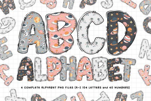 Designing Beyond the Atmosphere: The Space Alphabet PNG Sublimation Set