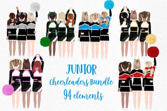 Dynamic Designs with Junior Cheerleaders Clipart Sport Team