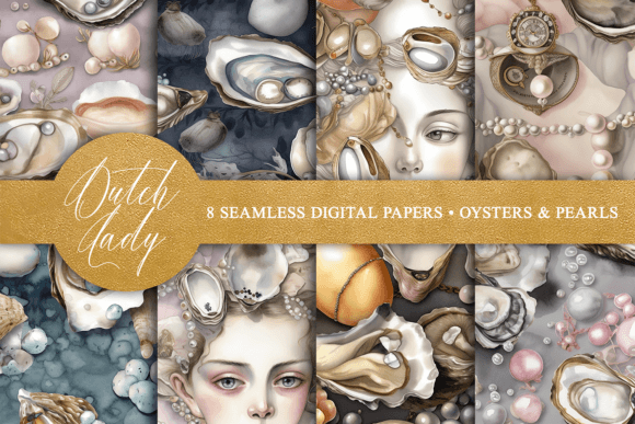 Elegant Design with Seamless Oysters & Pearls Patterns