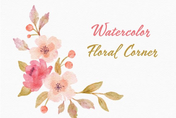 Elevate Your Designs with Floral Corner Watercolor Clipart