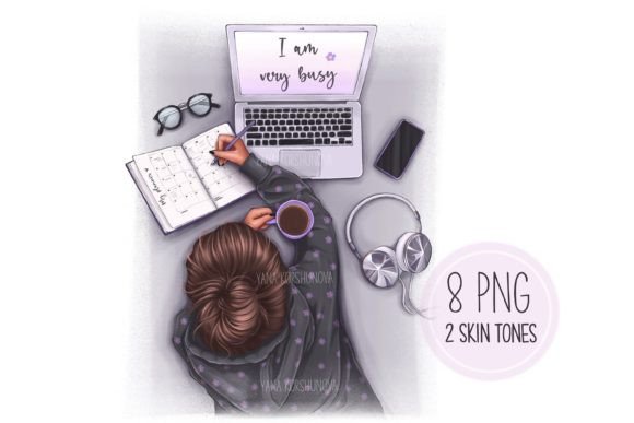 Girl Boss Clipart & Planner Girl Illustrations