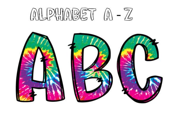 Infuse Summer Energy with Tie Dye Alphabet PNG Art
