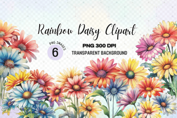 Rainbow Daisy Clipart Watercolor Designs: A Vibrant Asset for Modern Creators