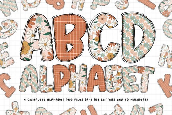 Retro Summer Floral Alphabet: Sublimation Design Made Easy