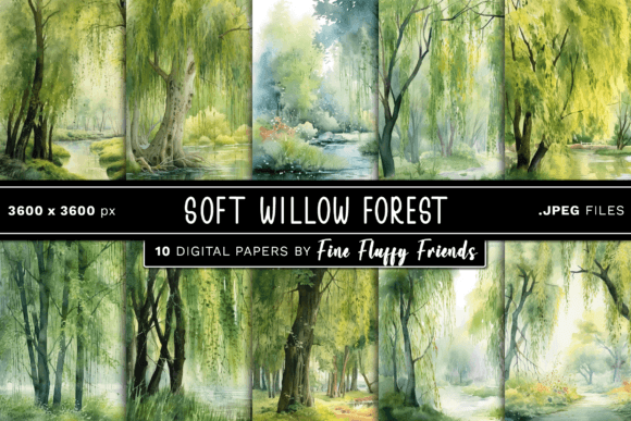 Soft Willow Forest Digital Paper: A Creative Asset for Every Project