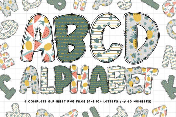 Summer Alphabet Letters PNG Sublimation: A Complete Design Toolkit