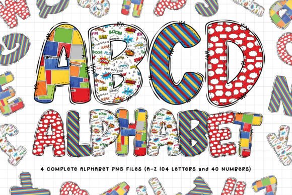 Superhero Comics Alphabet Clipart for Dynamic Designs