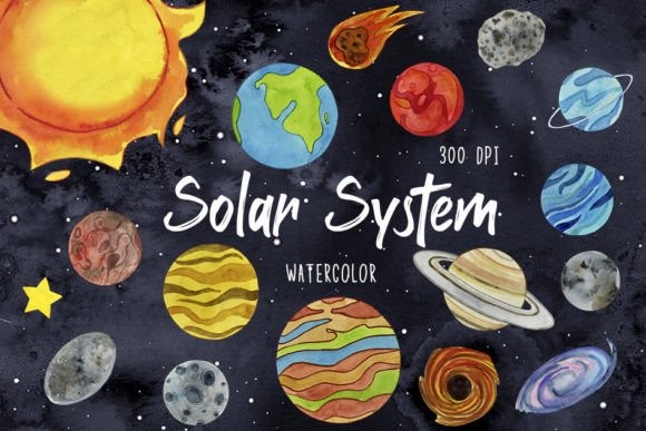 Watercolor Solar System Clipart: A Designer's Guide to Cosmic Creativity
